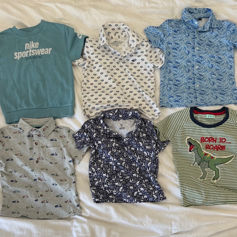 Andy & Evan Blue and White Patterned Polo
